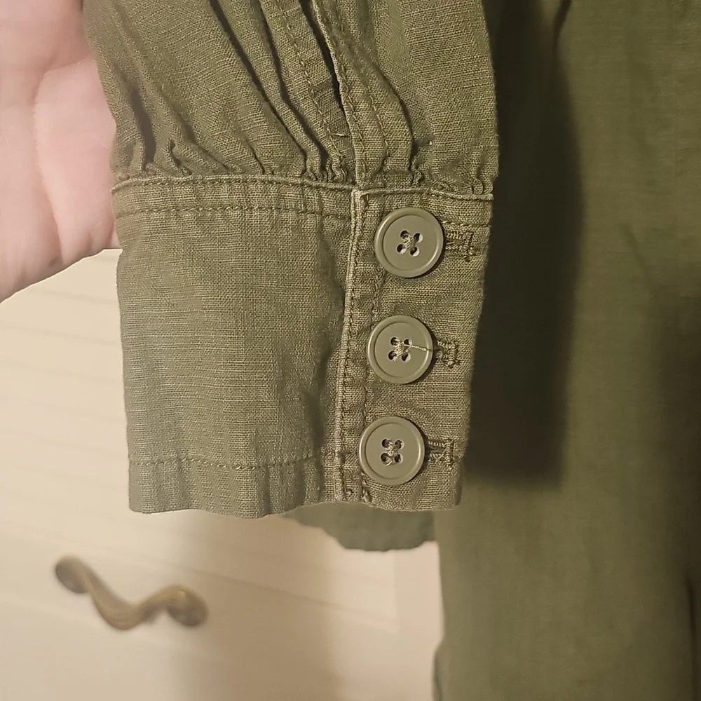 Free People Beside You Shortall Olive Green Size Medium - Picture 6 of 8